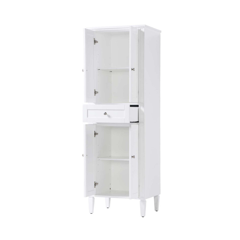 Armoire de rangement pour salle de bain 24 po en blanc, H 72 po x l 24 po x P 20 po, Blanc