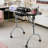 Foldable Nail Table with LED Light & Wheels