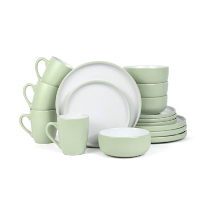 Waterside 16pc 2 Tone Porcelain Dinner Set
