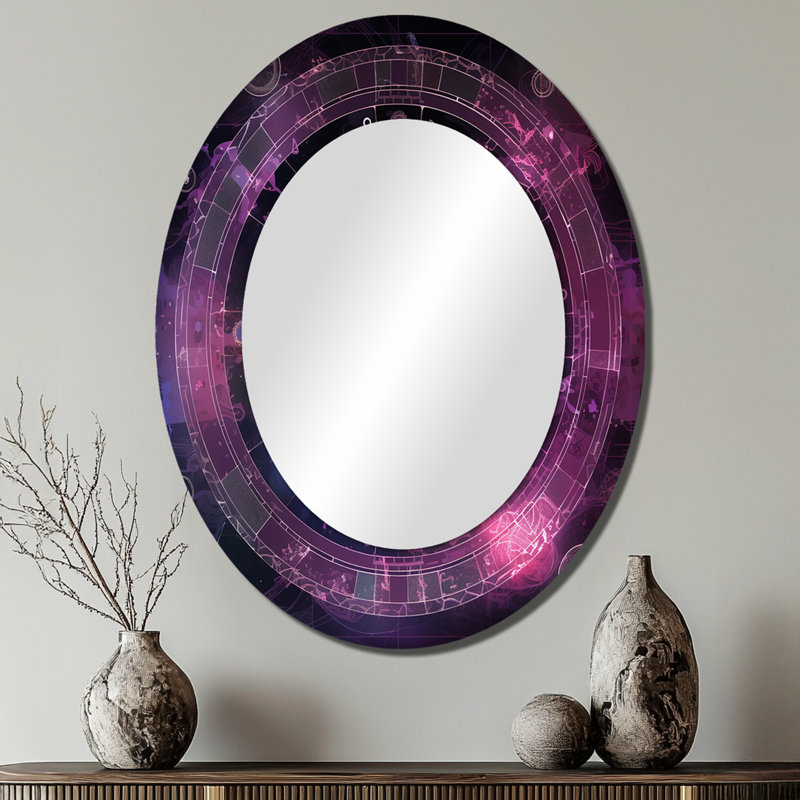 Third Eye Chakra Mystical Circle II - Traditional Oval Wall Mirror, 40" x 30"