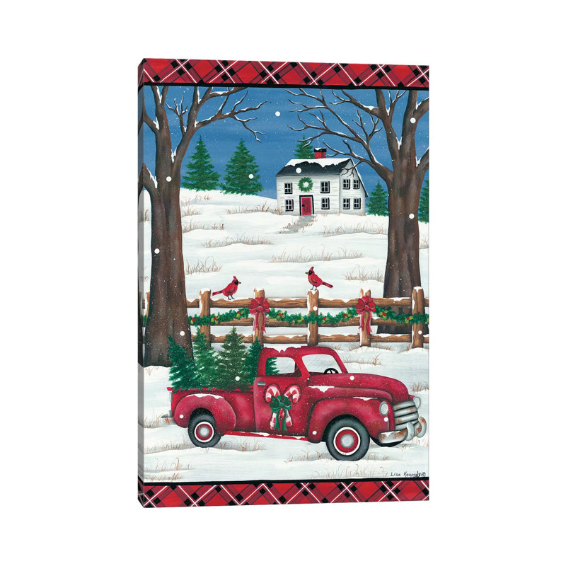 Candy Cane Truck 1 Piece Wrapped Canvas Wall Art, 20.32 cm H x 30.48 cm W