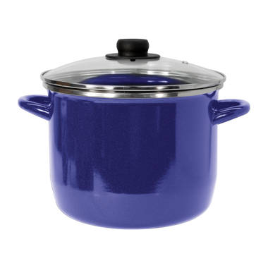 Enamel Steel Dark Blue Speckle Stock Pot 8 Quart 7.5L 