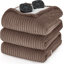 Couverture électrique, flanelle à nervures douces, chauffage avec 4 réglages de temps, 6 niveaux de chaleur, arrêt automatique avec minuterie de 3 heures, GentleSoft ™-102355035-102355036-122920314