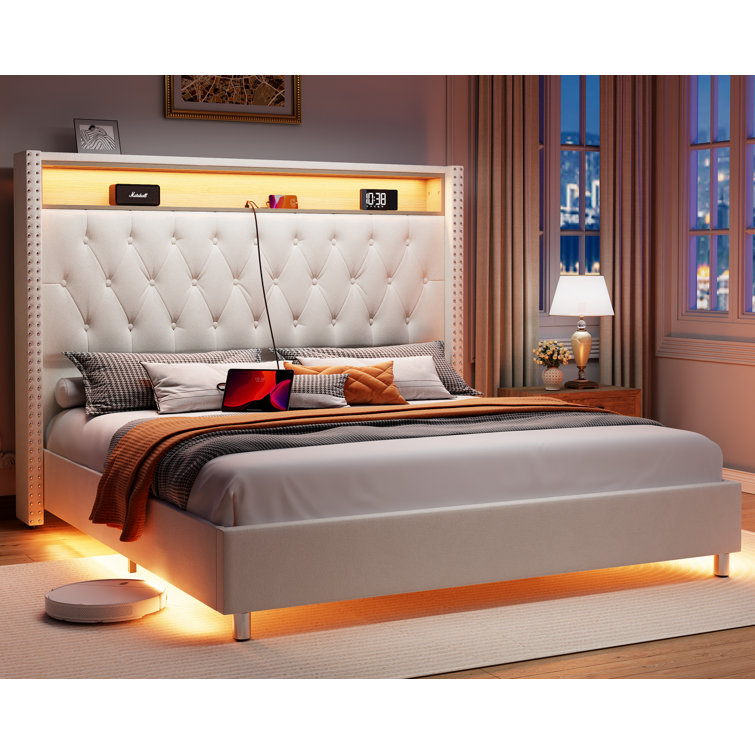 Ashaya Upholstered Wingback Storage Bed