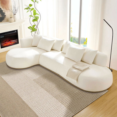 Canapé modulaire en L surdimensionné de 134,63 po avec méridienne et assise profonde pour salon
