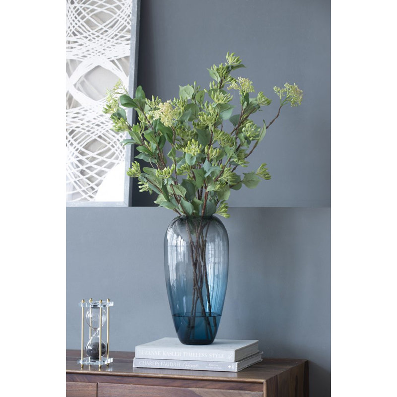 Vase de table Wigan, Bleu, H 15 po x l 7,7 po x P 7,7 po