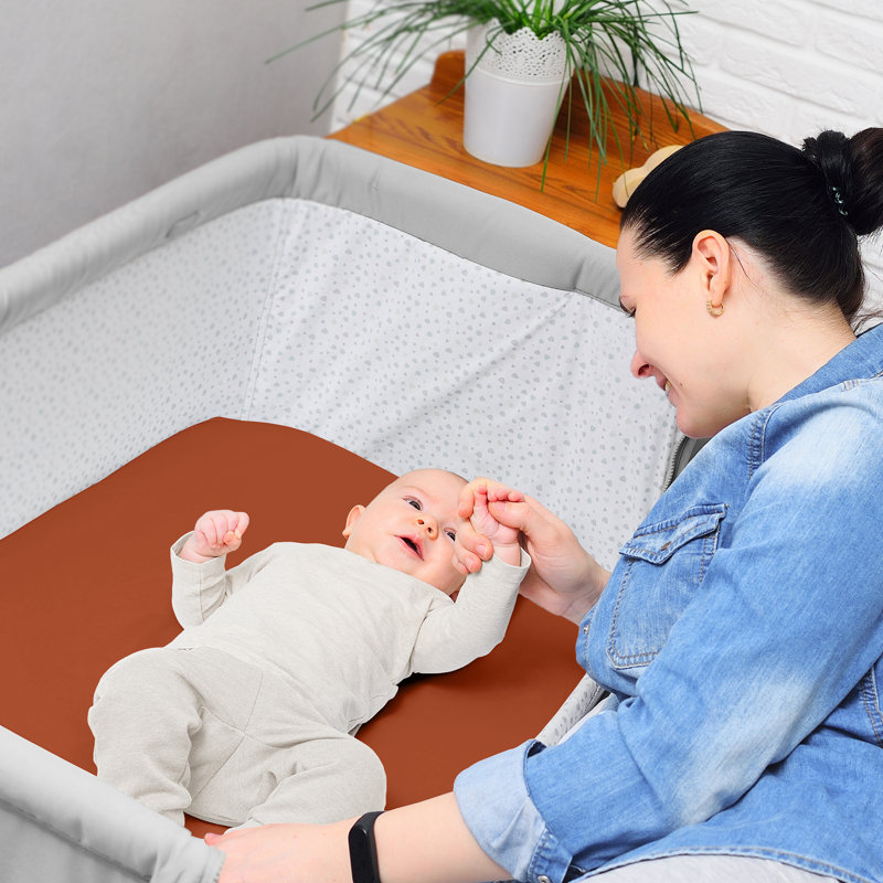 Boho Floral Black and Orange Microfiber Baby Bassinet Sheet Set