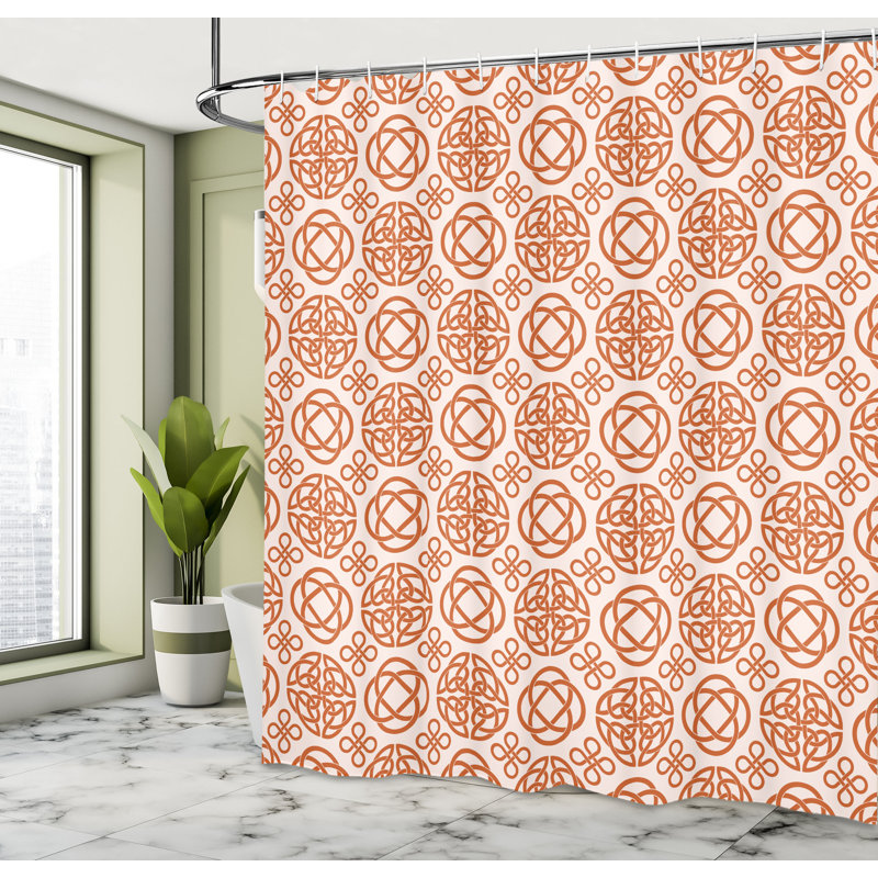Dontario Shower Curtain with Hooks Included, 70"H x 69"W, Dark Orange