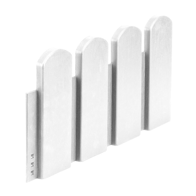 20 cm H x 39 cm W, White