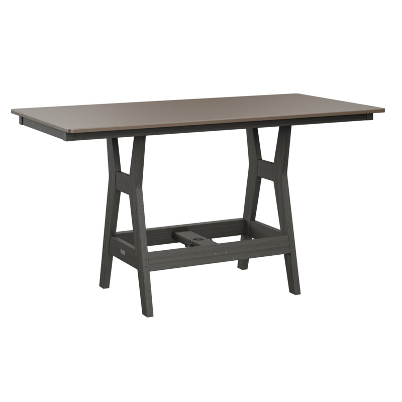 Table de salle à manger rectangulaire 66 po Berlin Gardens Harbor, Bronze martelé, Gris côtier
