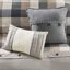 Édredon très grand à chevrons, imprimé à carreaux Buffalo, 2 taies décoratives assorties, 3 coussins décoratifs, jupe de lit, très grand lit 7 pièces, facile d'entretien