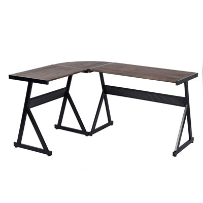 Mckain L-Shaped Metal Base Writing Desk