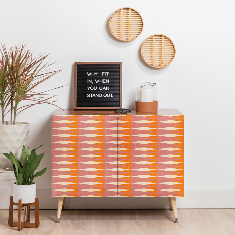 Lattimore Accent Cabinet, Pink/Orange/Brown