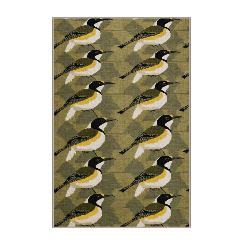  Tapis lavable Great Tit Birds, Rectangle 5 pi x 7 pi