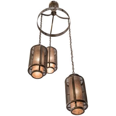 Luminaire suspendu cylindrique à 3 lumières
