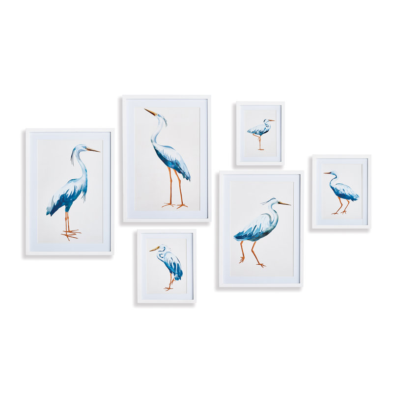 Blue Heron Gallery Prints, Set of 6