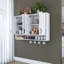 Armoire de cuisine flottante moderne à 2 portes avec tablette ouverte et crochets à tasse en forme de S