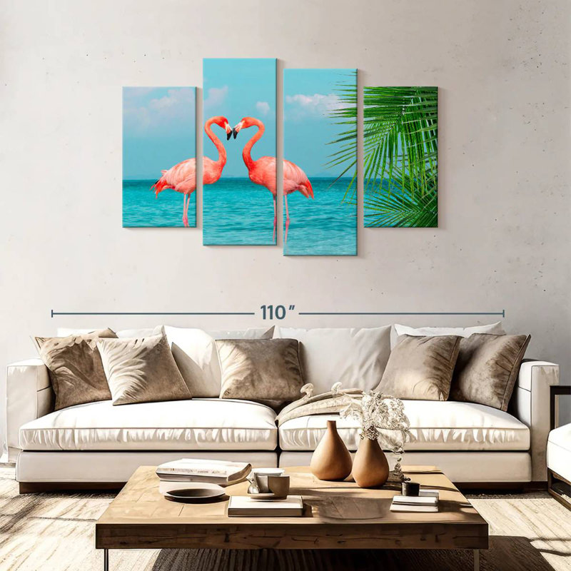 Flamants de la mer bleue Brampt, H 48 po x l 75 po