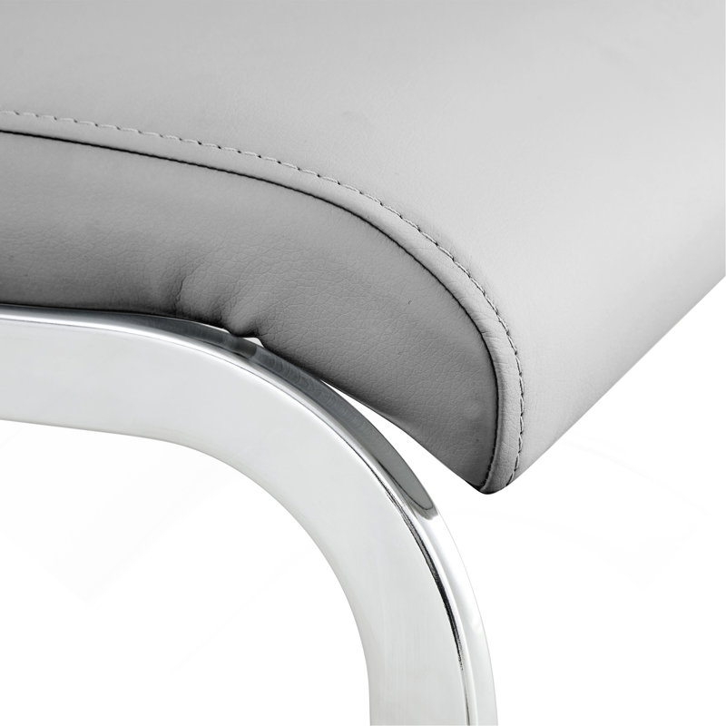 Ensemble de chaises rembourrées polyvalentes à haut dossier pour divers espaces, élégantes et durables, Gris clair