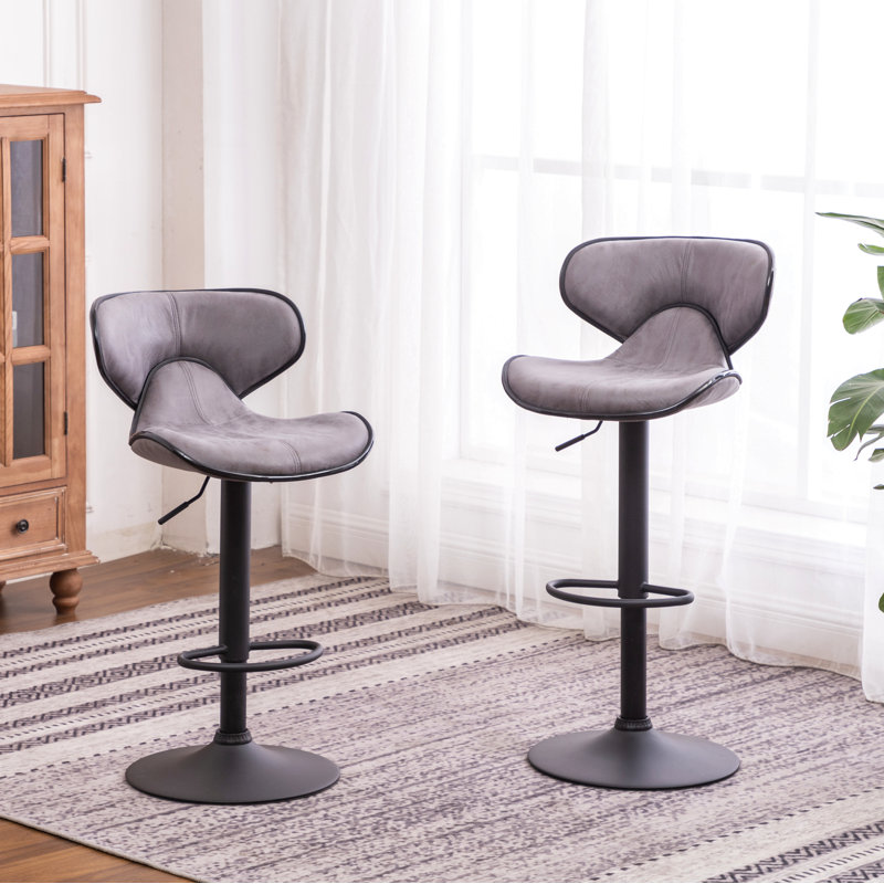 Tabouret de bar pivotant ajustable Masaccio, Gris, Noir