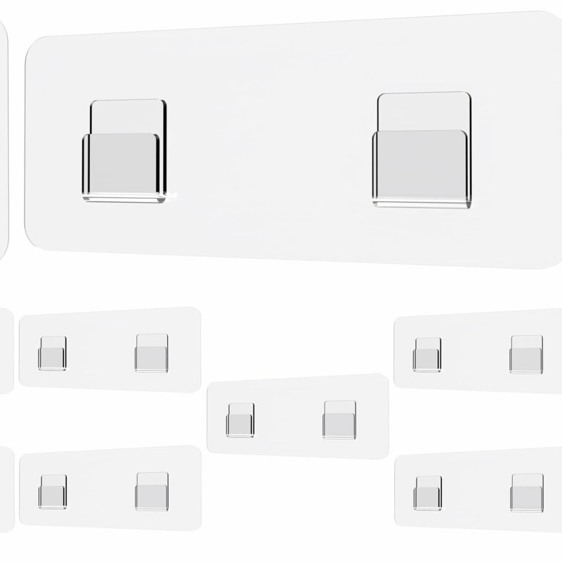 UltraGrip Shower Caddy Adhesive Strips - 6 Pack Flat Hooks for Secure Shelf Mounting