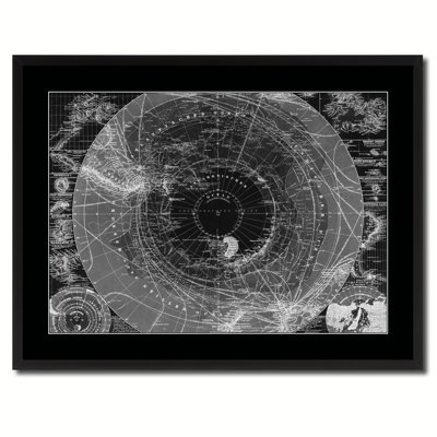 " Antarctica South Pole Monochrome Map "