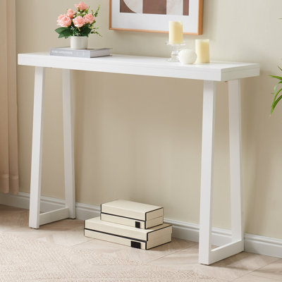 Claude Rectangular Console Table with Shelf – Sleek and Modern Entryway, Hallway, or Sofa Table with Trapezoidal Legs