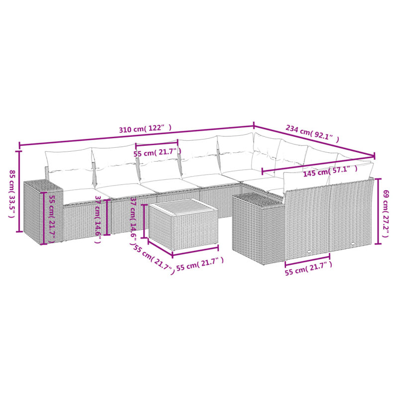 Vidaxl Garden Sofa Set