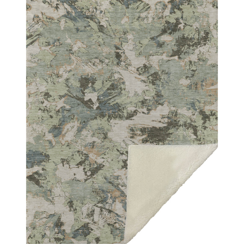 Jeté floral Sherpa ASB885 Addison, Beige