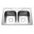 Glowtone 33'' L Drop-In Double Bowl Stainless Steel Kitchen Sink-2894940