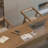 Nut-Brown Rectangular Solid Wood with 4 drawers desk-2071239689