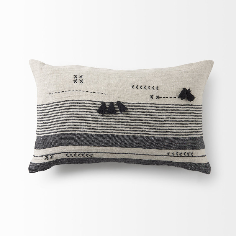 Housse de coussin rectangulaire en lin Thalia
