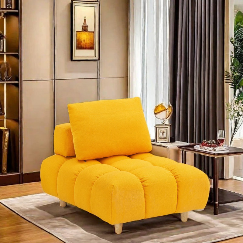 Siège moderne rembourré avec coussin à ressorts, parfait pour le salon, un appartement, un bureau, facile à assembler et confortable pour s'asseoir