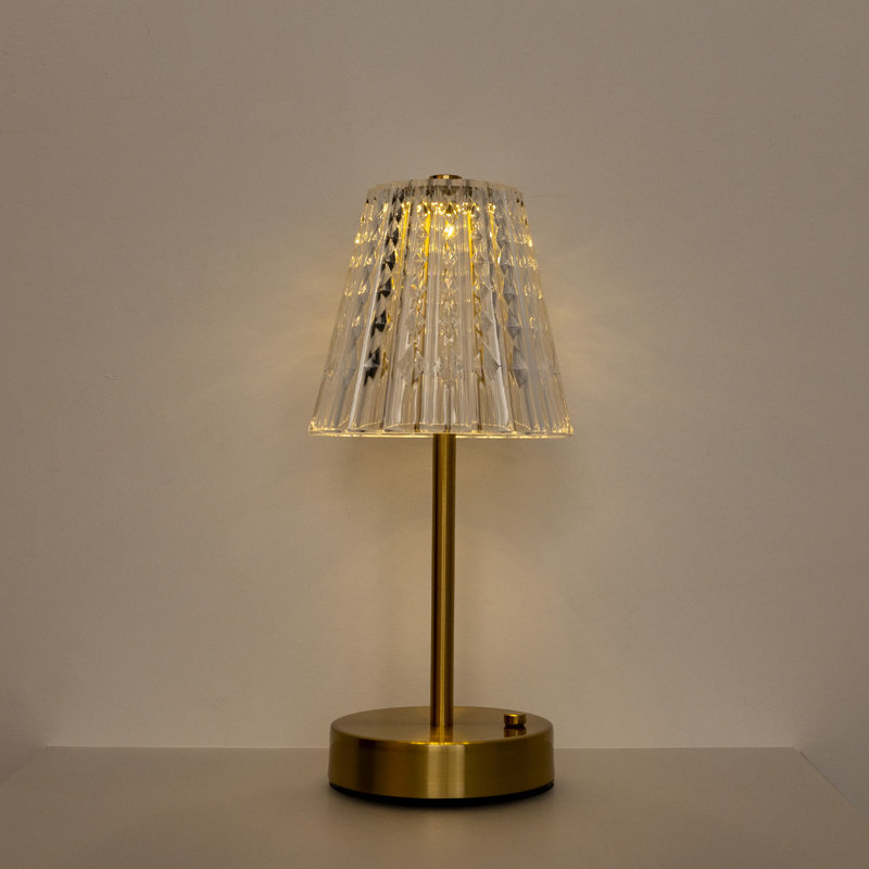 11.4'' Acrylic Table Lamps Nightstand Bedside Lamp Dimmable with 3 Color Lighting