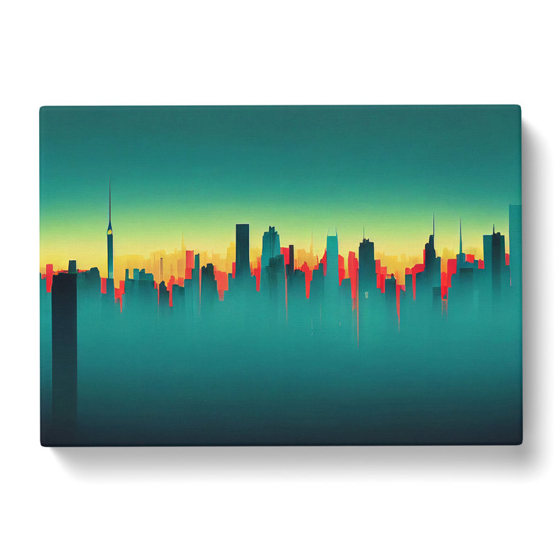 Enlightened Skyscraper Skyline - Wrapped Canvas, 40cm H x 60cm W x 3cm D