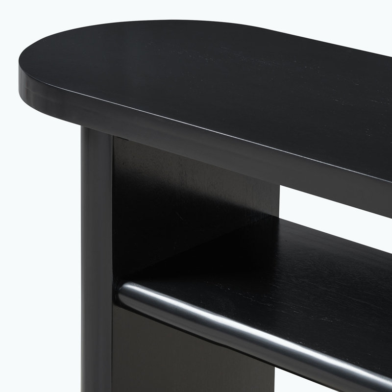 Console en bois 48,7 "avec tablette, Noir