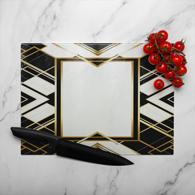 Art Deco Frame Glass Chopping Board