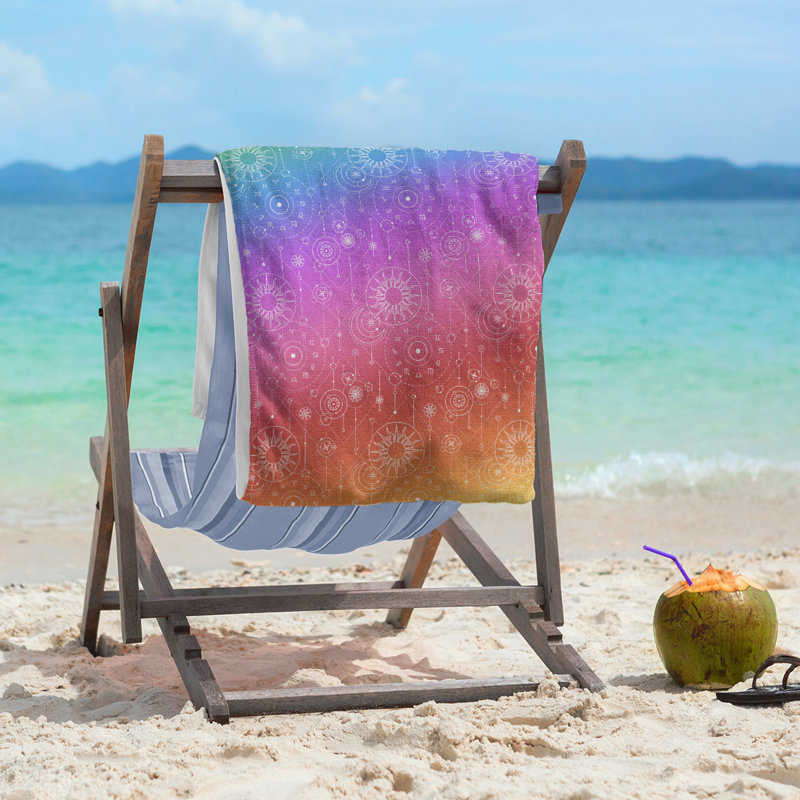 Serviette de plage Katelyn Elizabeth, Noir / Rouge / Blanc