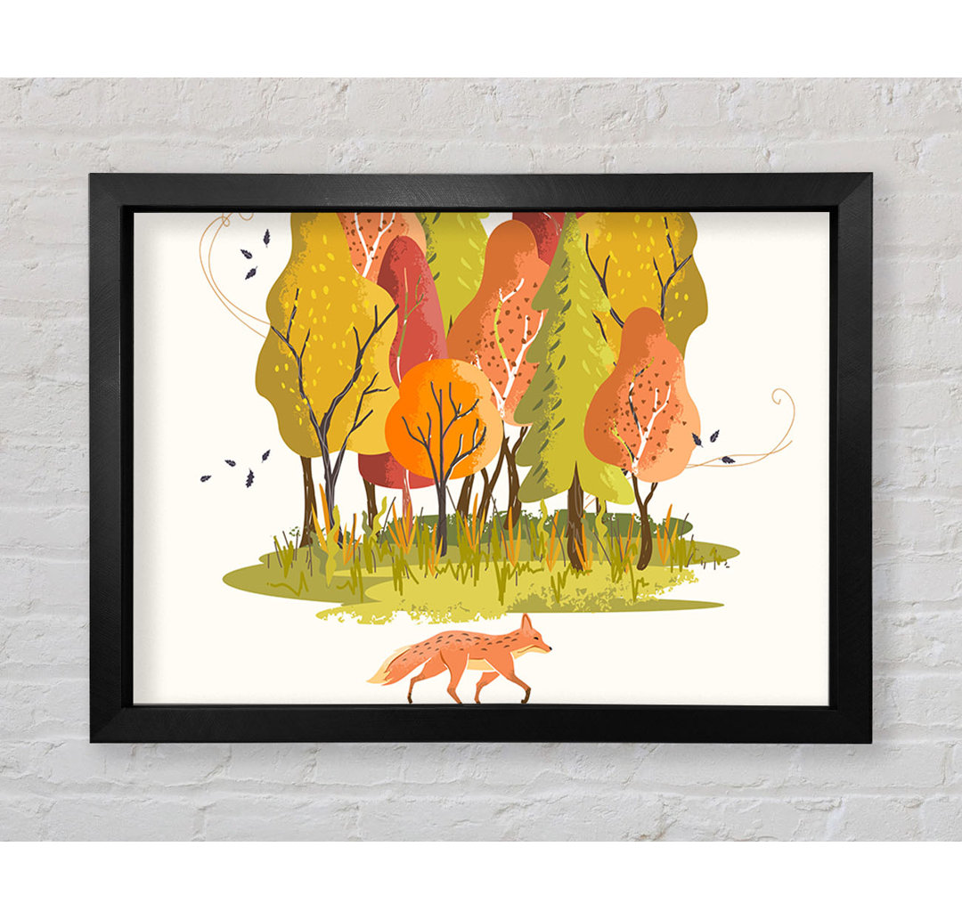 Fox In The Woodland - Einzelner Bilderrahmen Kunstdrucke