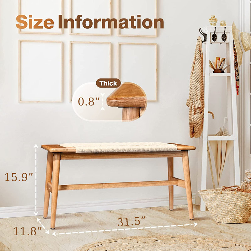 Gurmukh Solid Wood Bench, Entryway Bench, Dining Bench