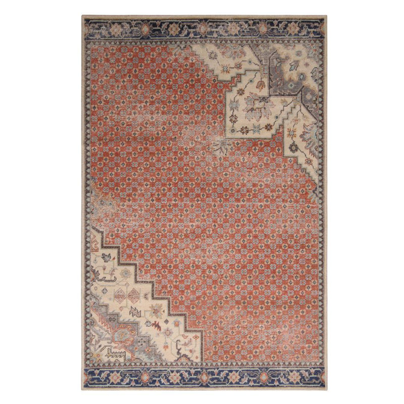 Distressed Homage Hand Knotted Wool Area Rug, Rectangle 10' x 14'