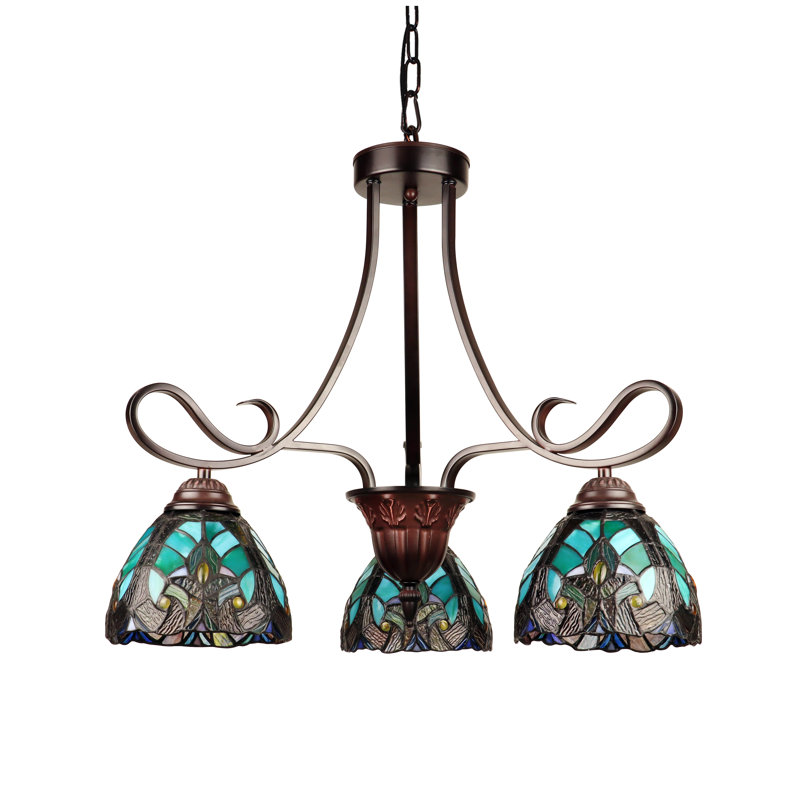 CHLOE Lighting LIAISON Mini-lustre 3 lumières au fini bronze antique de style victorien de 25 po de large