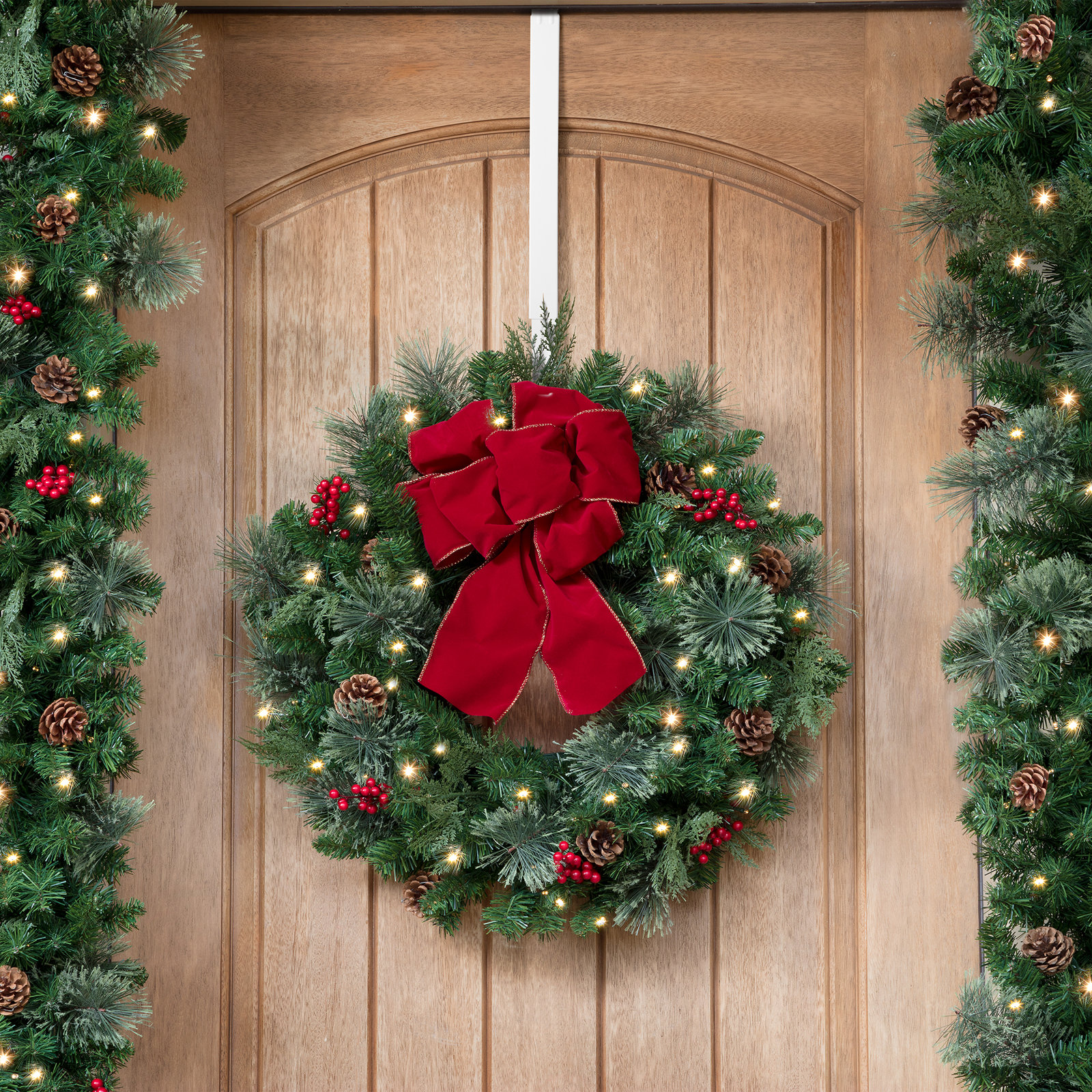 Adapt Adjustable Length Wreath Hanger, White, 1