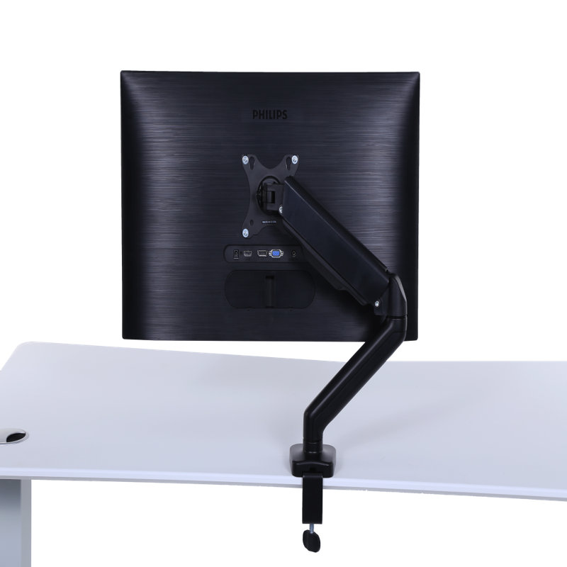 Adjustable Black Single Arm Monitor Desk Mount for 32" Screens