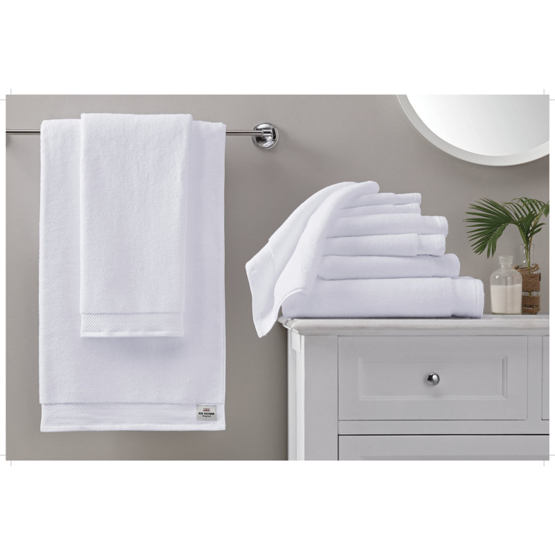 Essuie-mains en coton massif ultra absorbant 6 pièces ben sherman, Blanc