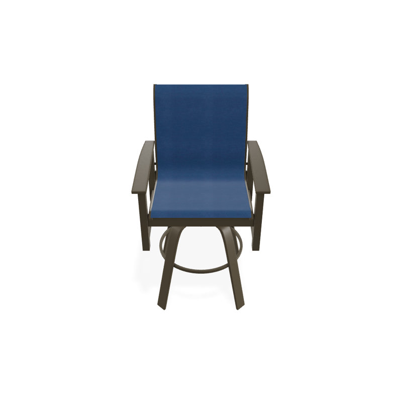 Fauteuil pivotant à hauteur de barre Leeward MGP, Cobalt 35D Sunbrella®, Bois de plage texturé