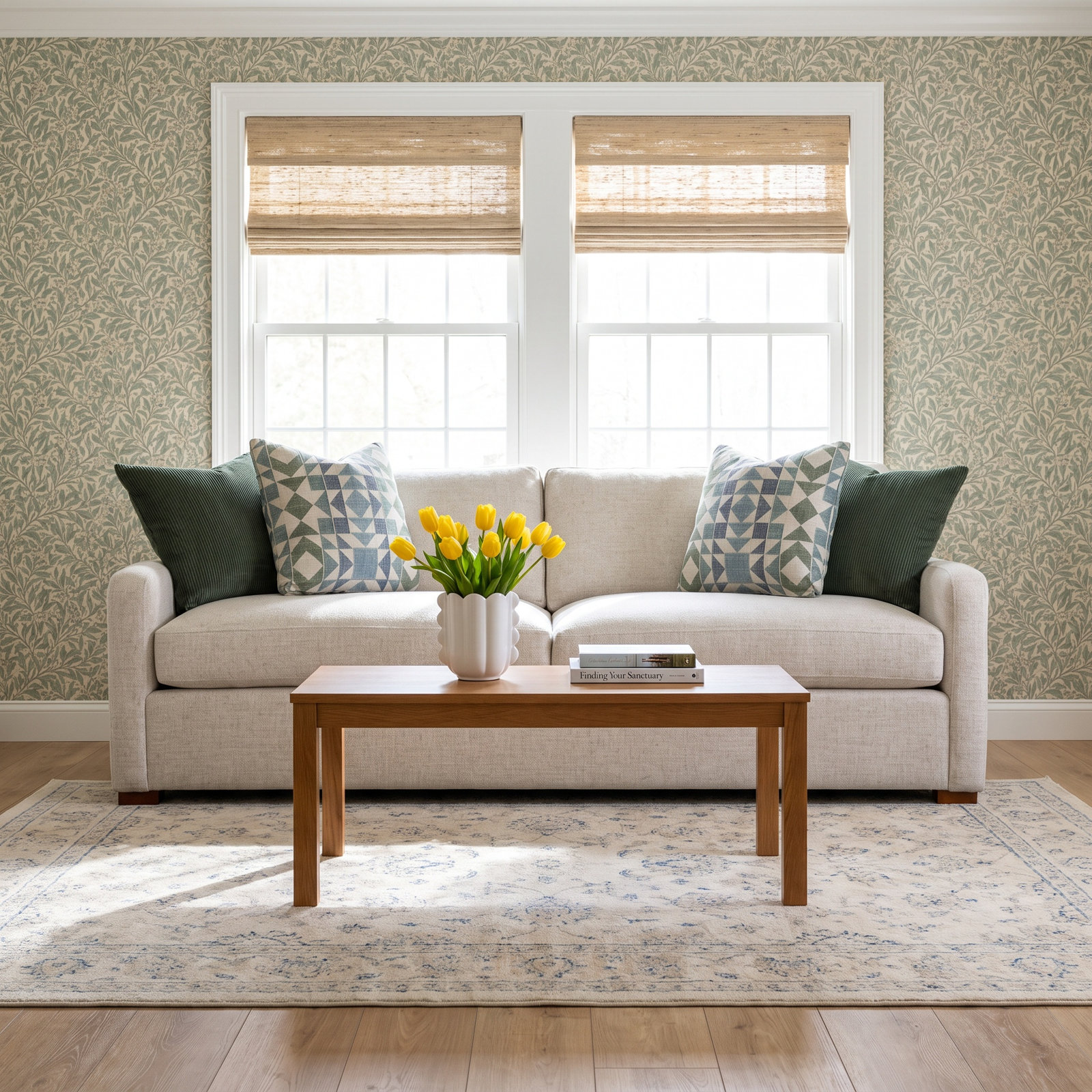 Jeanette Sofa, Honey, White Performance Fabric;0851-94