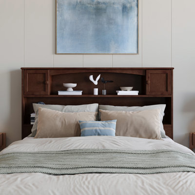 Bouldin Solid Wood Storage Bookcase Headboard