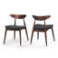 Ensemble de salle à manger de style Mid-Century moderne, 1 table rectangulaire et 4 chaises confortables, 100% bois d'hévéa, plateau de table en faux bois avec peu d'entretien, support de chaise ergonomique, coussins moelleux, noyer et gris anthracite, pour-1394997185
