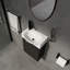 Ensemble de meuble-lavabo de salle de bain 16 po pour petit espace, petit meuble-lavabo moderne avec lavabo en céramique, ensemble d'armoires pour petit lavabo de salle de bain, noir-329664761